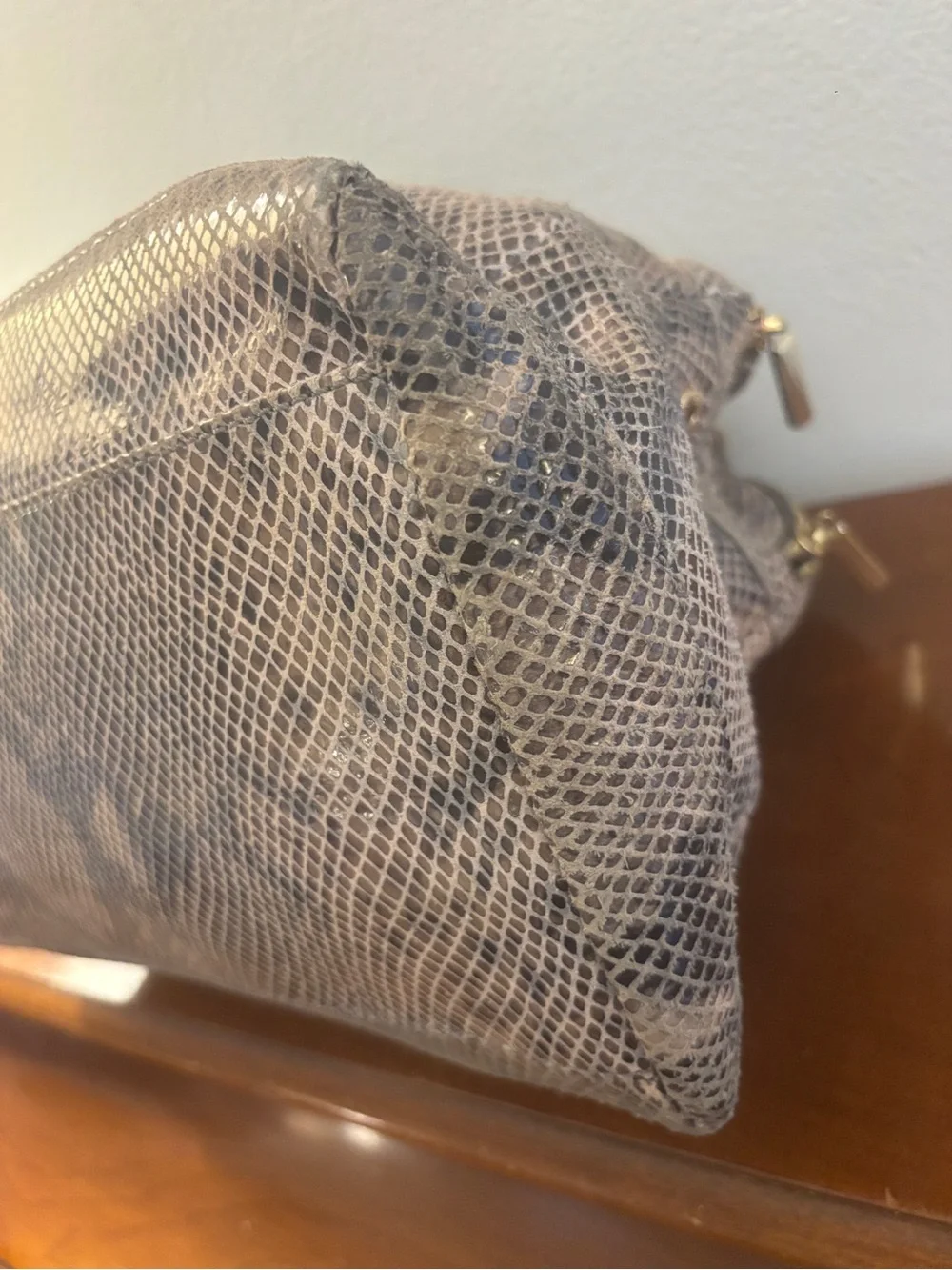 Tory Burch Catalina Python Print Leather Satchel Bag